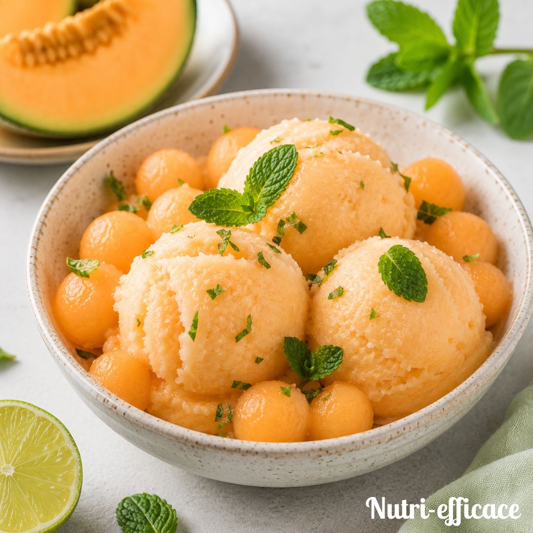 Glace melon menthe maison sans sorbetière