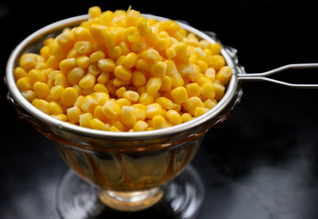 Bol de maïs cuisiné avec légumes pour illustrer des recettes faciles avec du maïs en boîte