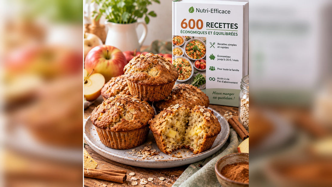 Muffins maison aux pommes et flocons d’avoine avec le pack 600 recettes Nutri-Efficace
