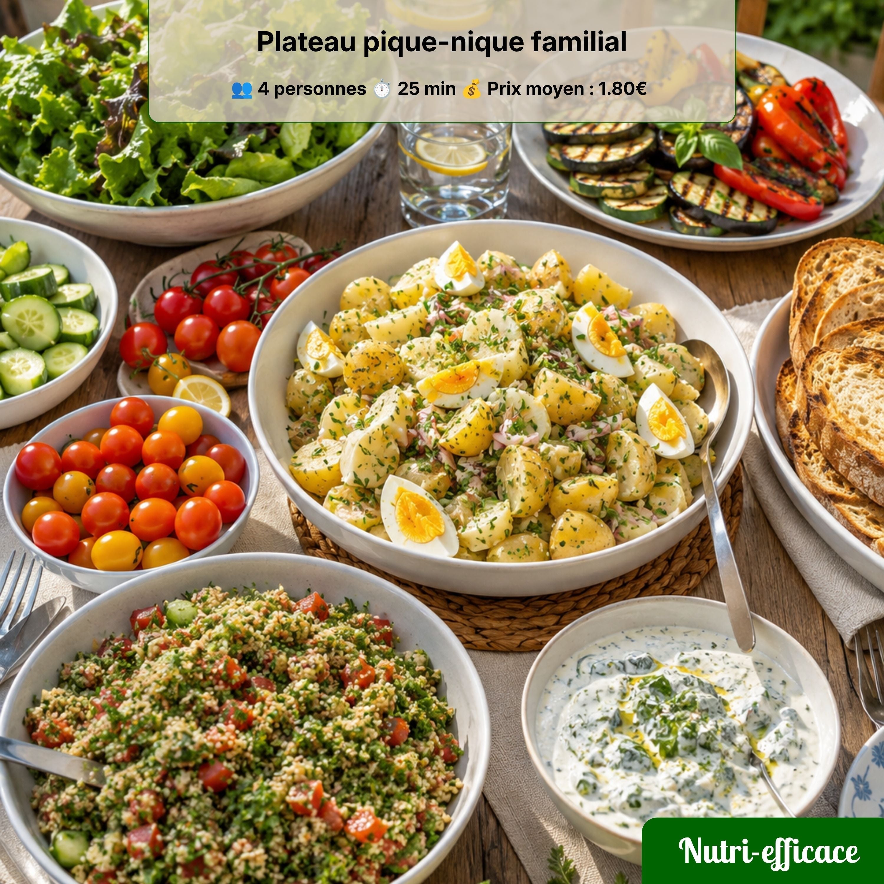 Plateau pique-nique familial : idées simples, fraîches et économiques