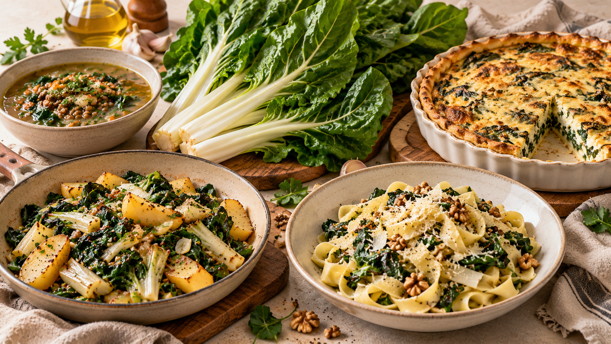 Recettes faciles avec des blettes : poêlée, pâtes, soupe et quiche