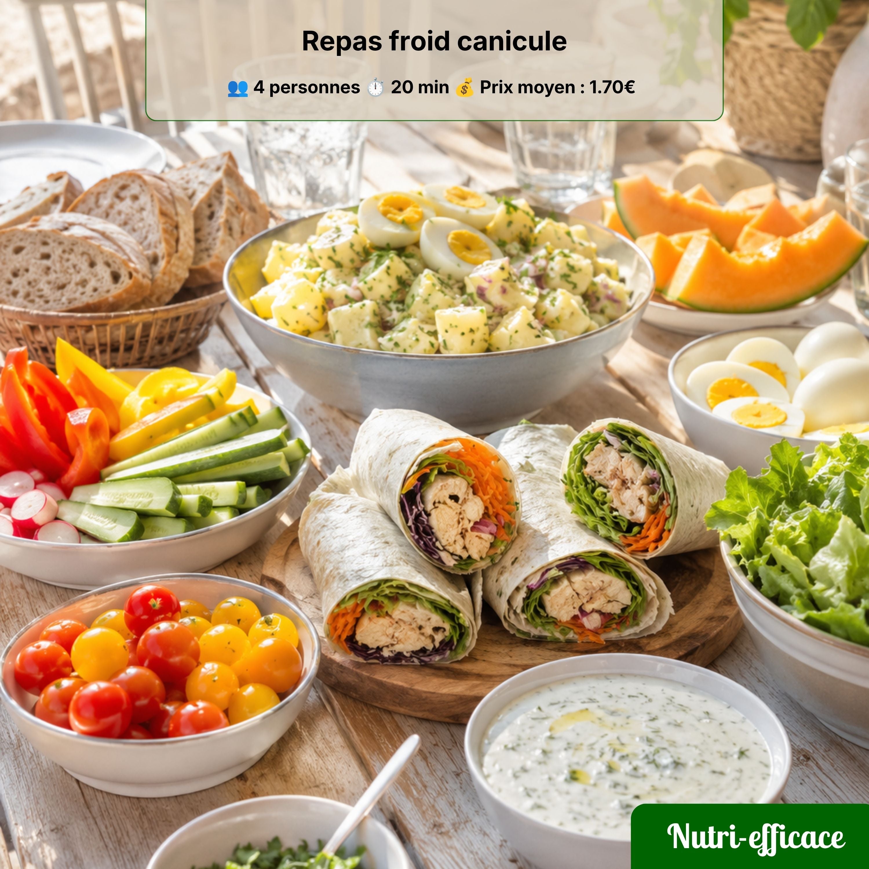 Repas froid canicule : idées simples, économiques et sans cuisson