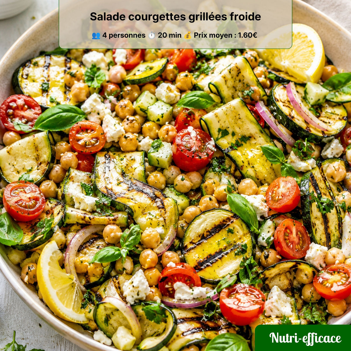 Salade courgettes grillées froide : recette d’été économique