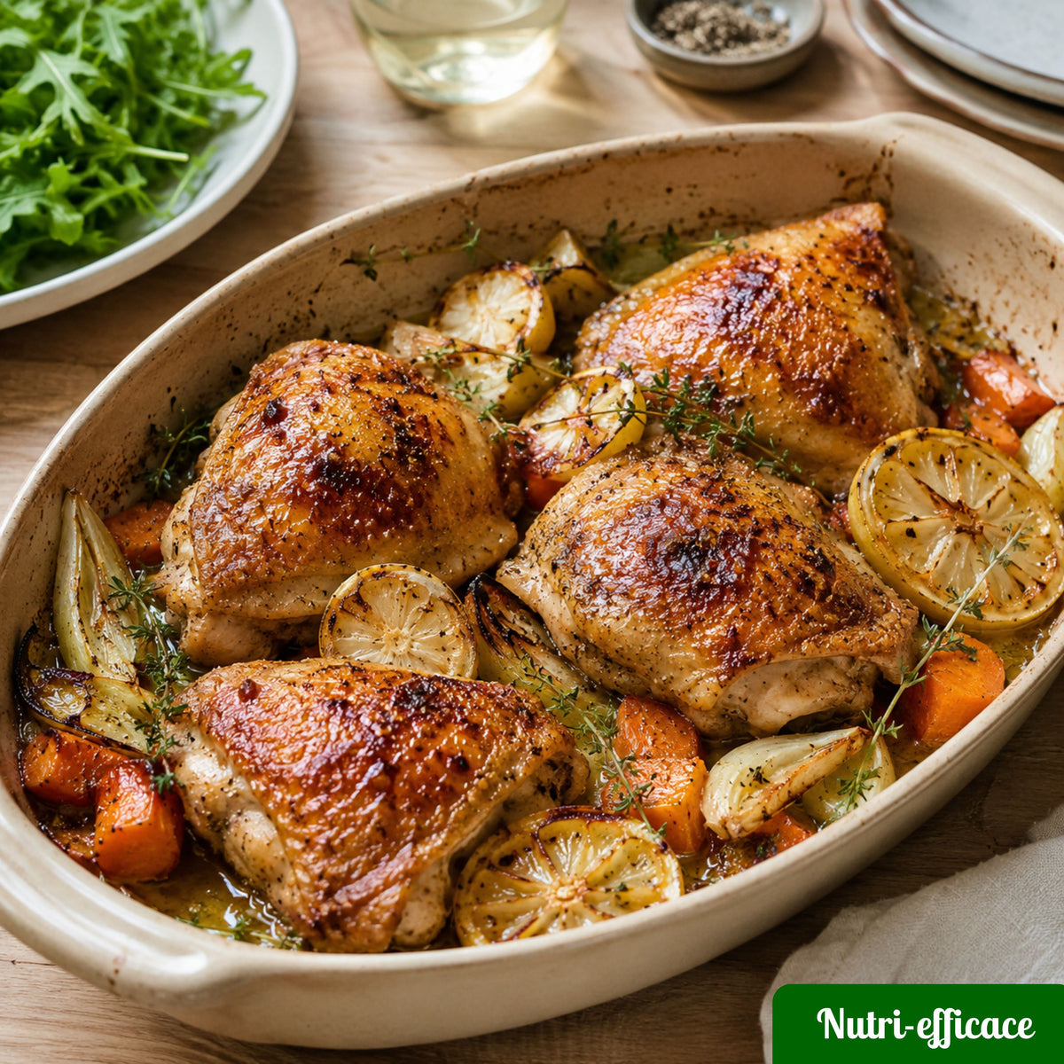 Poulet rôti au citron et légumes — Nutri-Efficace