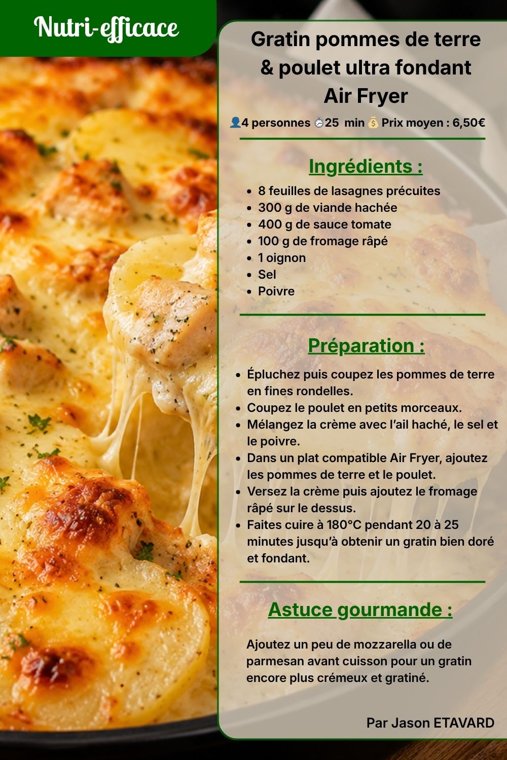 gratin pomme de terre air fryer 