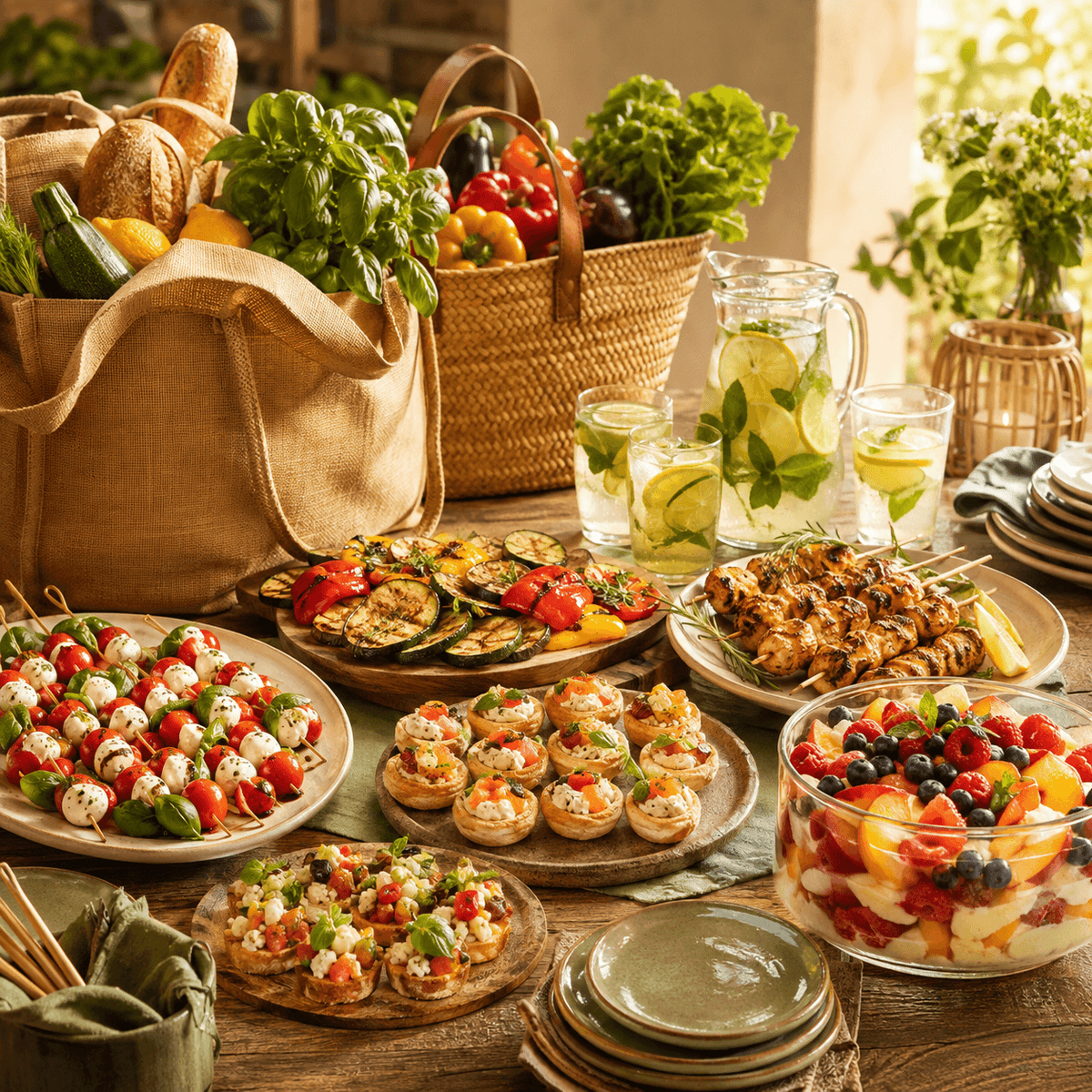 Menus et listes de courses pour recevoir