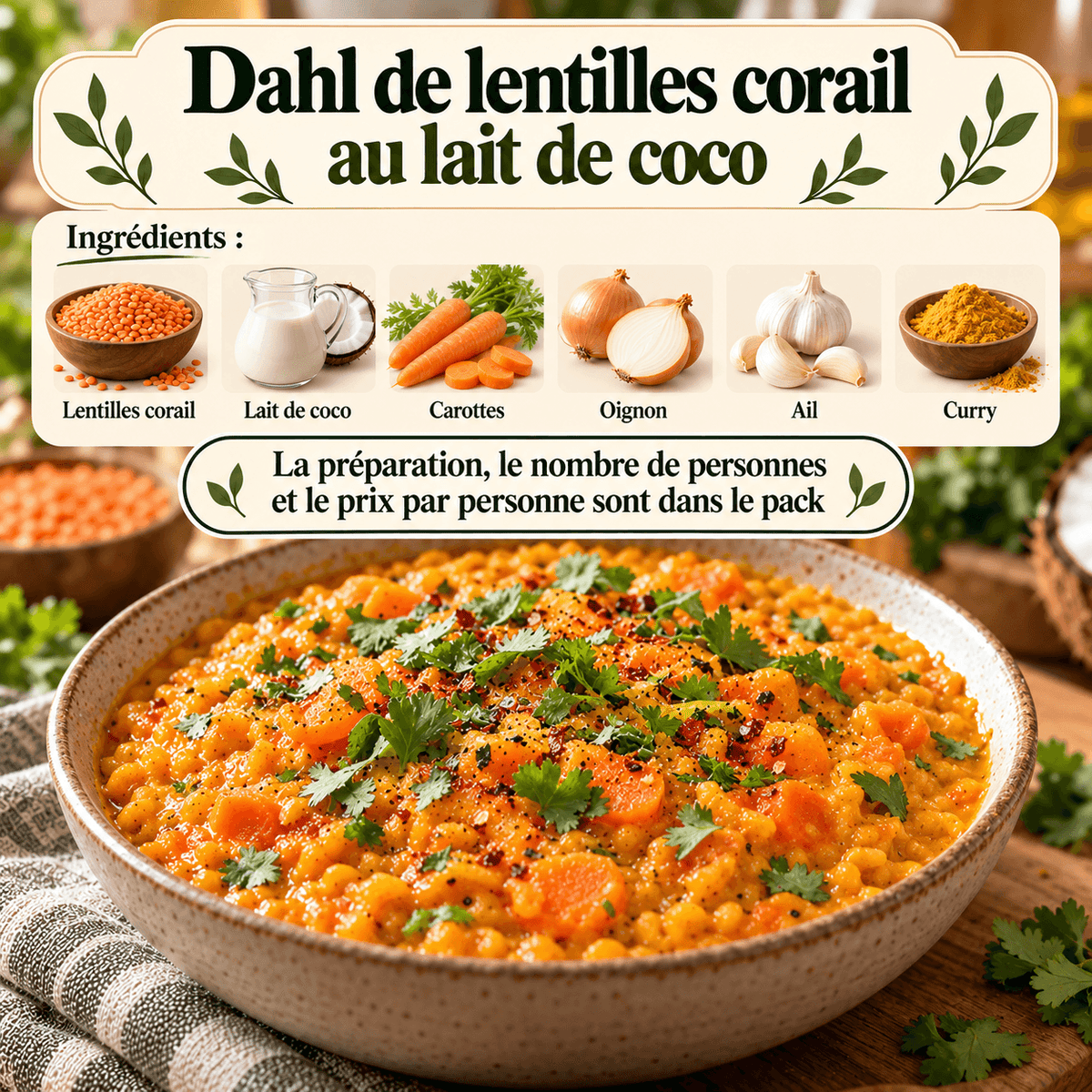 Plat maison coloré à base de légumes, servi chaud et présenté dans une fiche recette Nutri-Efficace.