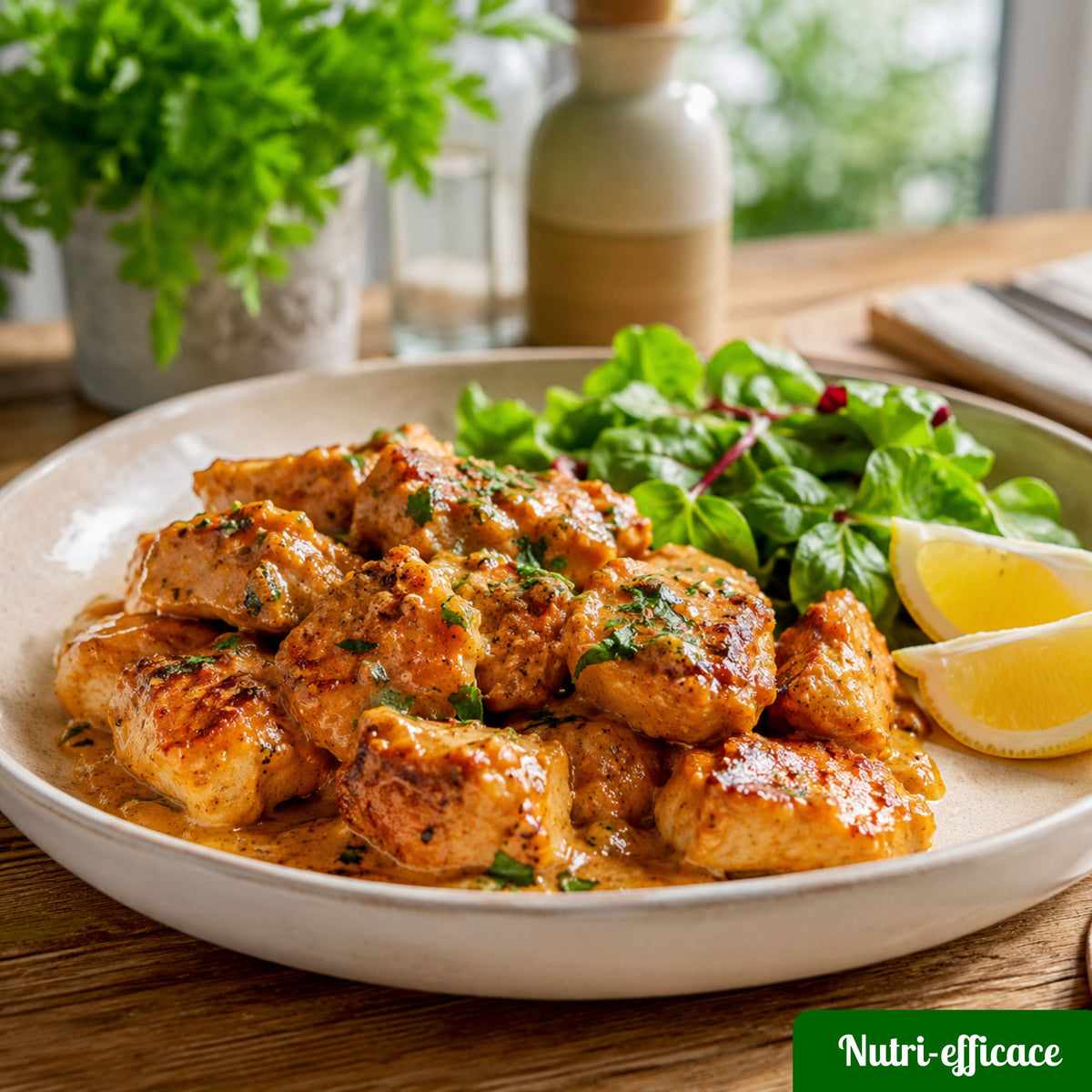 Poulet crémeux au citron — Nutri-Efficace