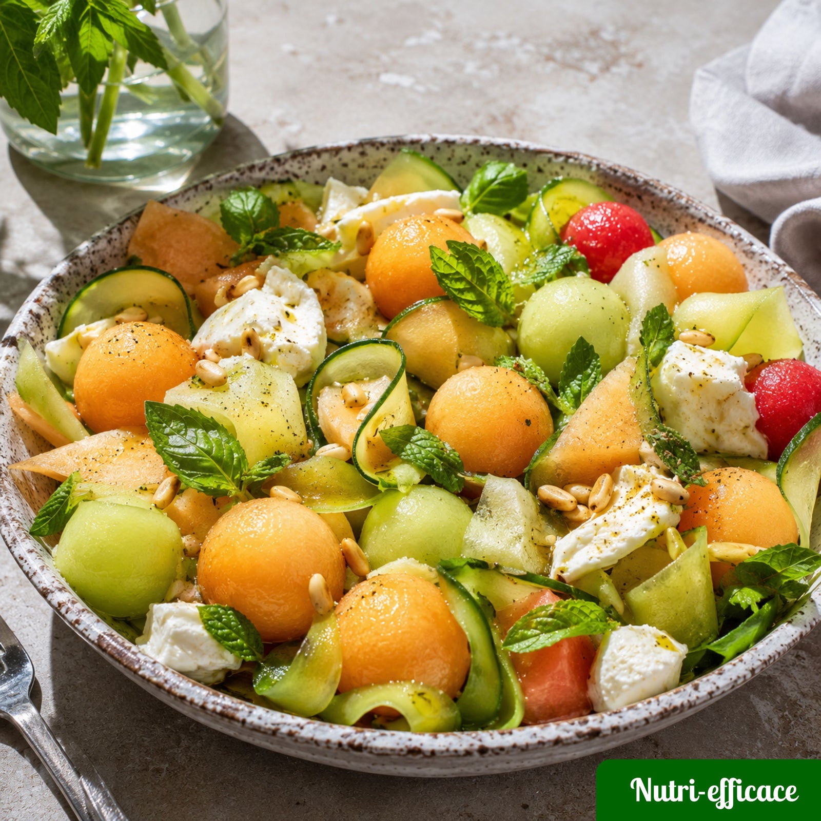 Salade melon, concombre et feta — Nutri-Efficace