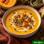 Velouté de courge crémeux aux graines et herbes, recette d’automne