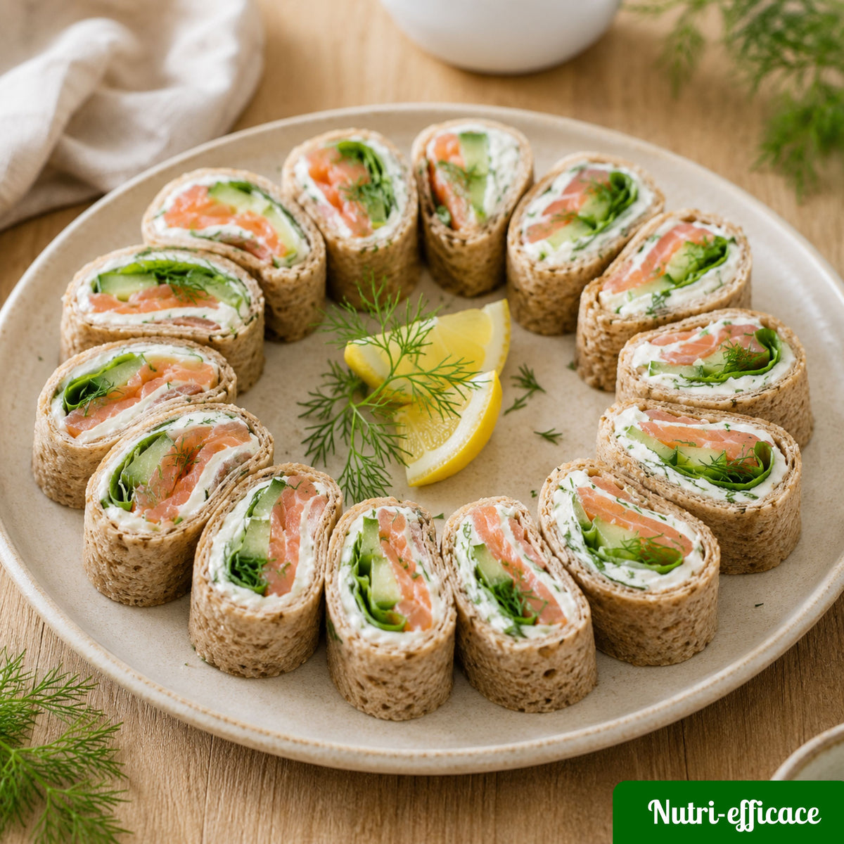 Roulés de galette complète saumon & fromage frais — Nutri-Efficace